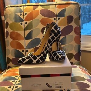 Adam Lippes Black and White Geometric Heels